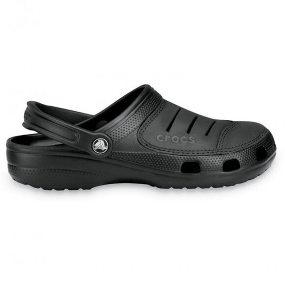 CROCS Bogota Clogs Sandals Leather SZ 13 Black Ankle Strap NEW